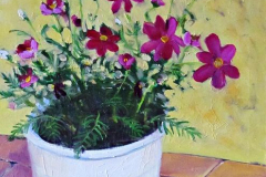 Blume im weißen Topf